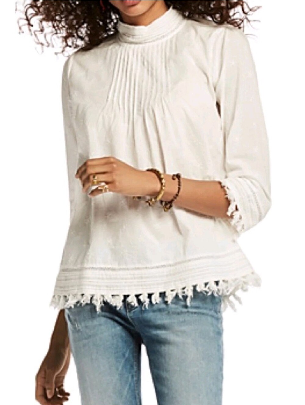 Maison Scotch Woven Top with Embroidered Stars Women's 3/L Coquette Boho